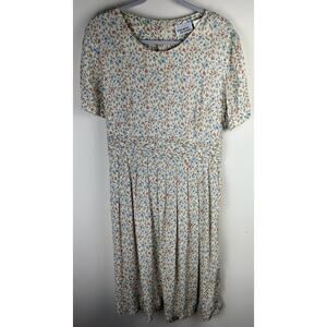 VTG Floral Flowy Dress Fairycore Romantic 90's Cottagecore Sz 14 Whimsy Sundress